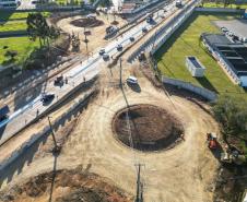 Rotatórias começam a tomar forma em obra do novo Viaduto do Bradesco Foto: DER