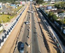 Rotatórias começam a tomar forma em obra do novo Viaduto do Bradesco Foto: DER