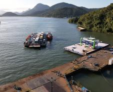 Com Ponte de Guaratuba em andamento, ferry boat terá isenção de tarifa até final do ano Foto: Rodrigo Félix Leal / SEIL