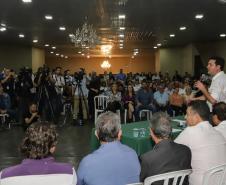 O governador Carlos Massa Ratinho Jr. participou da abertura da Efap - Exposição Feira Agropecuária e Industrial de Santo Antonio da Platina, onde participou da Assembleia Intinerante, recebeu prefeitos e lançou programa de melhorias para a região. Foto: Roberto Dziura Jr/AEN