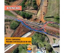 Serviços da nova Perimetral Leste de Foz do Iguaçu alteram tráfego na BR-469 Foto: DER-PR