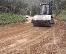 Estrada do Cerne recebe serviços de conservação em Campo Largo Foto: DER