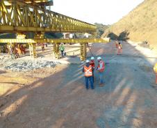 Transporte de vigas para pontes da Rodovia dos Minérios segue até o dia 22 Foto: DER-PR