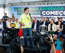 Começa a obra da Ponte Guaratuba-Matinhos, projeto aguardado há mais de 30 anos Foto: Rodrigo Félix Leal / SEIL