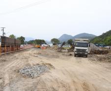 Avança a instalação de canteiros da obra da ponte Guaratuba-Matinhos Foto: Geraldo Bubniak/AEN