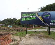 Avança a instalação de canteiros da obra da ponte Guaratuba-Matinhos Foto: Geraldo Bubniak/AEN