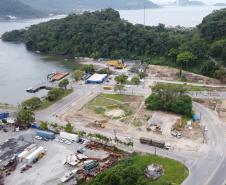 Avança a instalação de canteiros da obra da ponte Guaratuba-Matinhos Foto: Leonardo Sguarezi/SECOM