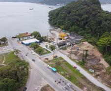 Avança a instalação de canteiros da obra da ponte Guaratuba-Matinhos Foto: Leonardo Sguarezi/SECOM