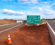 Com tráfego já liberado, novo contorno de Marechal Cândido Rondon recebe últimos serviços Foto: Rodrigo Félix Leal/SEIL