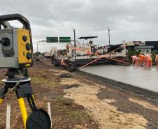 Começa a etapa de concretagem da rodovia entre Palmas e Clevelândia Foto: DER