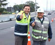 Novo viaduto de São José dos Pinhais tem pista superior liberada Foto: Rodrigo Félix Leal/SEIL-PR