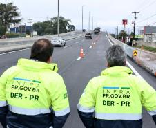 Novo viaduto de São José dos Pinhais tem pista superior liberada Foto: Rodrigo Félix Leal/SEIL-PR