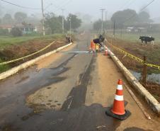 Reforma da ponte sobre o Ribeirão Patrimônio na PR-151 em Salto do Itararé