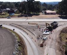 Em quatro meses, pavimentação em concreto entre Palmas e Clevelândia passa de 40%