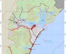 mapa malha viária litoral do paraná 