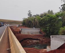 PR-445 terá pare e siga nos próximos dias para içamento de vigas em pontes e viadutos - Ponte sobre o Rio Apucaraninha
