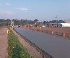 Obra de restauração de rodovia em concreto entre Palmas e Clevelândia chega a 75%