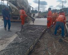 Obra de restauração de rodovia em concreto entre Palmas e Clevelândia chega a 75%
