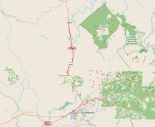 MAPA rodovia ENTRE Turvo e Guarapuava