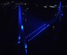 Novembro Azul: Ponte da Integração Brasil Paraguai ganha iluminação azul