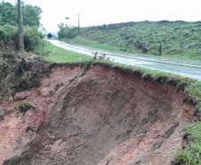 DER/PR divulga condições de rodovias estaduais após as chuvas. PR-092 Rio Branco do Sul