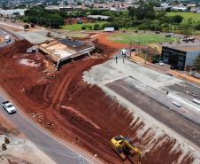 Obras do Viaduto da PUC, em Londrina