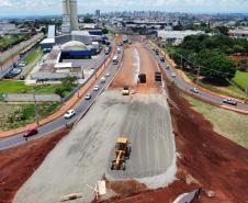 Obras do Viaduto da PUC, em Londrina
