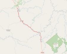 Mapa de Duplicação em concreto entre Turvo e Pitanga
