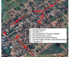 Mapa das vias municipais de Tamboara