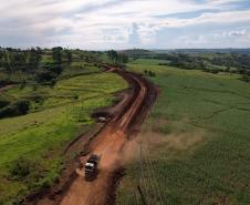 obras na estrada entre Ramilândia e Santa Helena