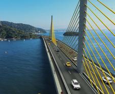 imagem simulada obra da Ponte de Guaratuba