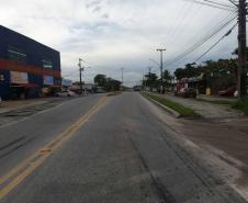 Atual estrada entre Matinhos e Pontal do Paraná