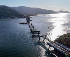 vista aerea da ponte de guaratuba
