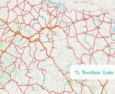 Mapa dos trechos do Lote 1