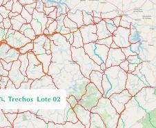 Mapa dos trechos do Lote 2