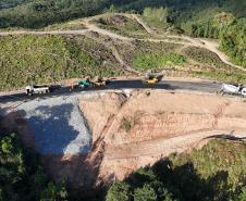 Obra emergencial em rodovia de Rio Branco do Sul