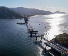 vista aerea da obra da ponte