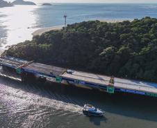 vista aerea da obra da ponte