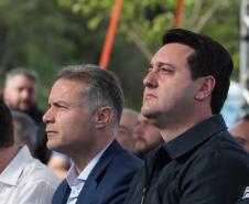 O governador Carlos Massa Ratinho Junior e o ministro dos Transportes, Renan Filho, participam nesta quarta-feira (18) do anúncio do início da duplicação do Contorno Norte de Curitiba.