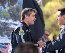 O governador Carlos Massa Ratinho Junior e o ministro dos Transportes, Renan Filho, participam nesta quarta-feira (18) do anúncio do início da duplicação do Contorno Norte de Curitiba.