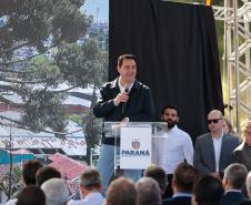 O governador Carlos Massa Ratinho Junior e o ministro dos Transportes, Renan Filho, participam nesta quarta-feira (18) do anúncio do início da duplicação do Contorno Norte de Curitiba.