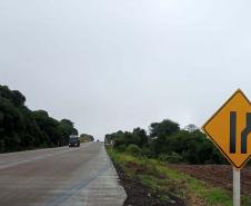 Obras de Concretagem da rodovia entre Clevelândia e Pato Branco