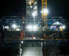 Obras noturnas na Ponte de Guaratuba 
