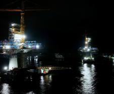 Obras noturnas na Ponte de Guaratuba 