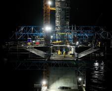 Obras noturnas na Ponte de Guaratuba 