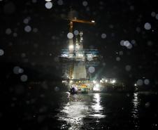 Obras noturnas na Ponte de Guaratuba 