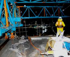Obras noturnas na Ponte de Guaratuba 