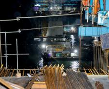 Obras noturnas na Ponte de Guaratuba 