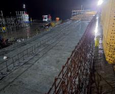 Obras noturnas na Ponte de Guaratuba 