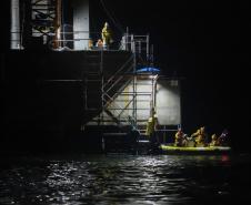 Obras noturnas na Ponte de Guaratuba 